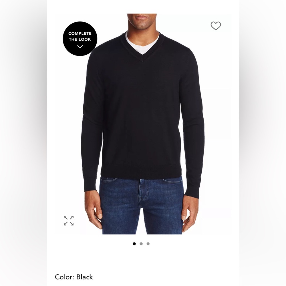 Theory Men's Black V-Neck Sweater